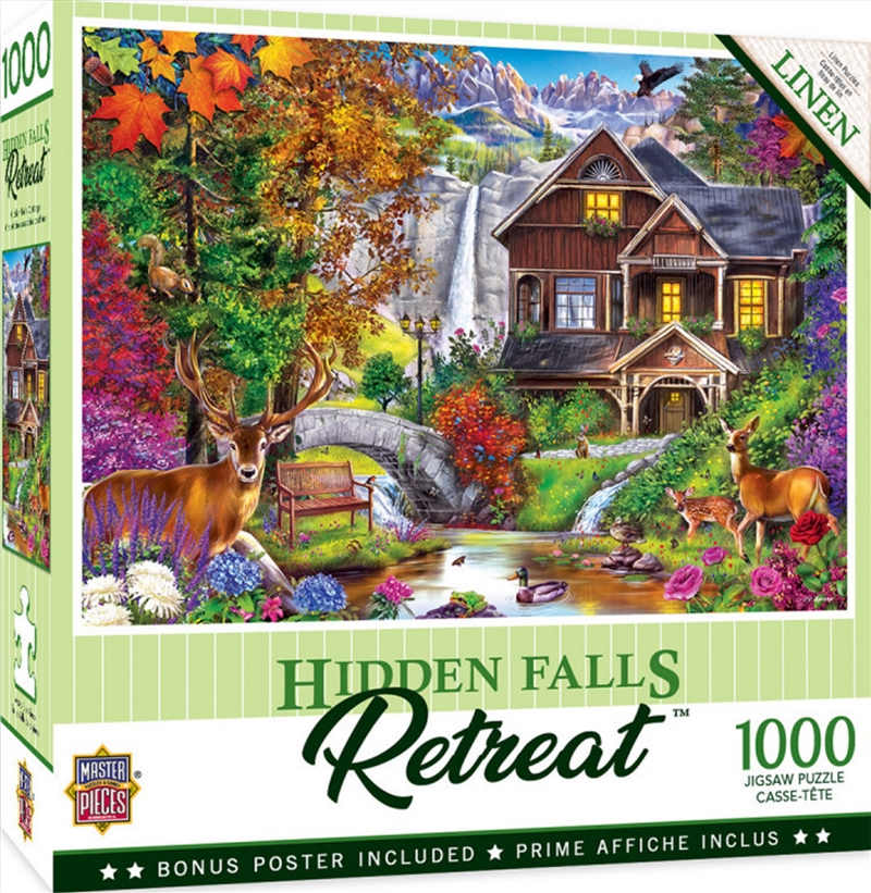 Masterpieces Puzzle Retreat Hidden Falls Cottage Puzzle 1,000 pieces/Product Detail/Destination