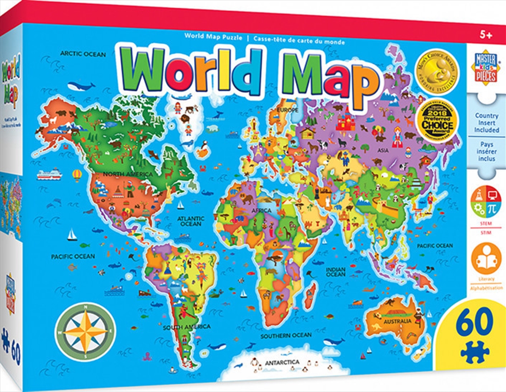 Masterpieces Puzzle Educational World Map Puzzle 60 pieces/Product Detail/Education and Kids