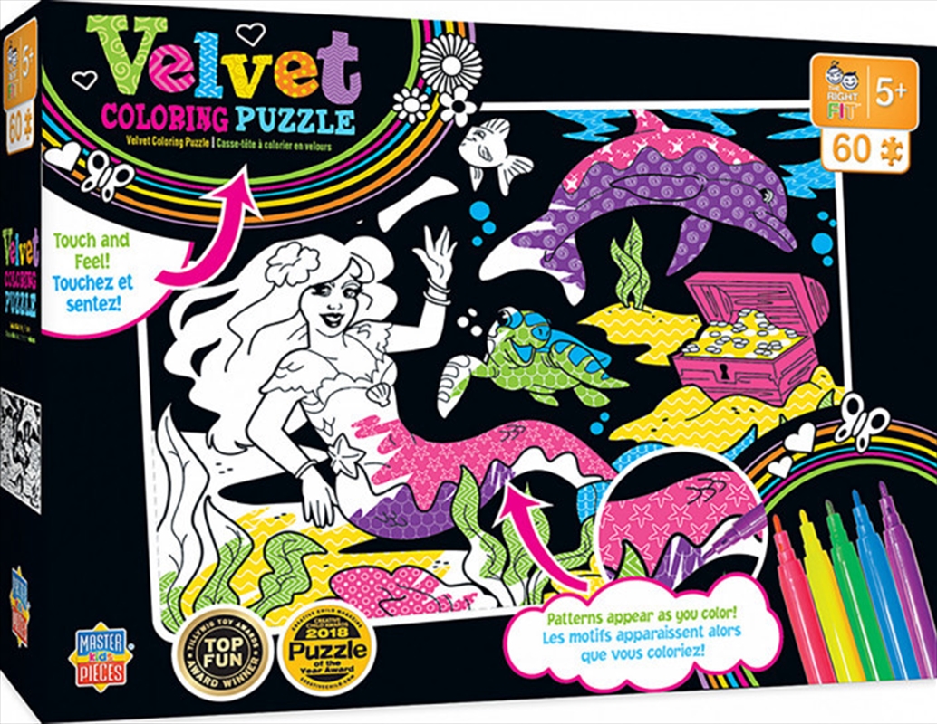 Masterpieces Puzzle Kids Velvet Coloring Mermaid Puzzle 60 pieces | Merchandise