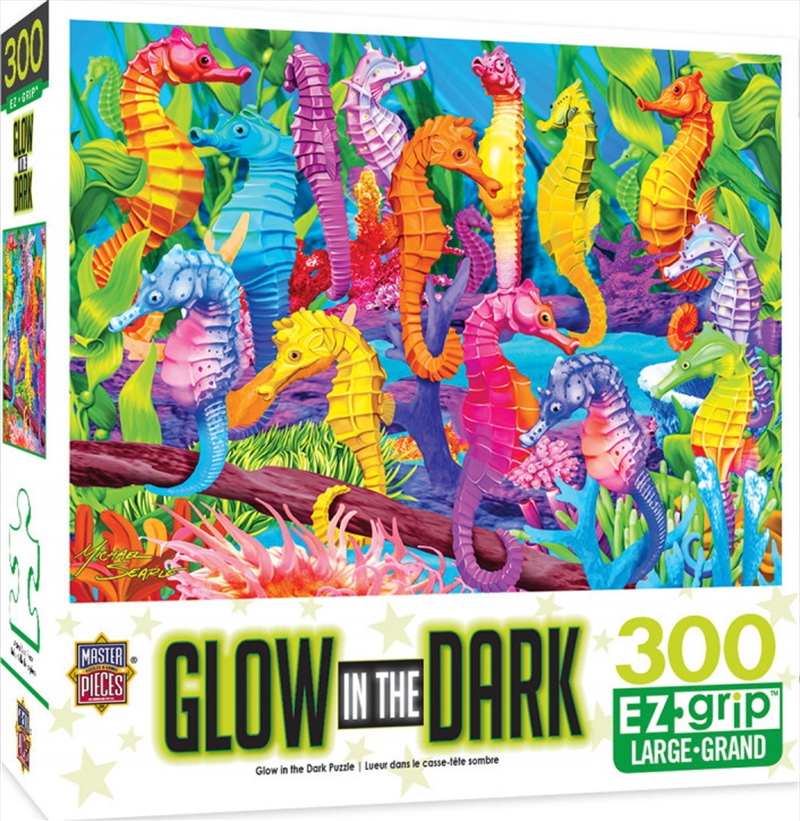 Masterpieces Puzzle Glow in the Dark Singing Seahorses Ez Grip Puzzle 300 pieces | Merchandise