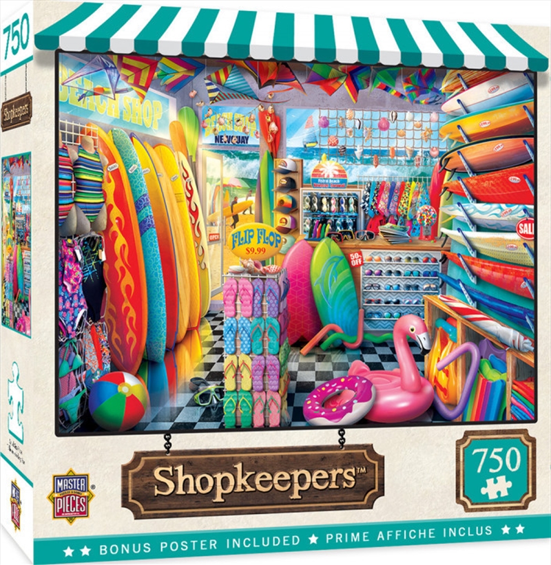 Masterpieces Puzzle Shopkeepers Beach Side Grear Puzzle 750 pieces | Merchandise