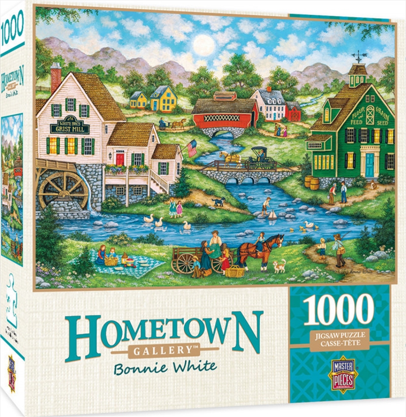 Masterpieces Puzzle Hometown Gallery Millside Picnic Puzzle 1,000 pieces | Merchandise