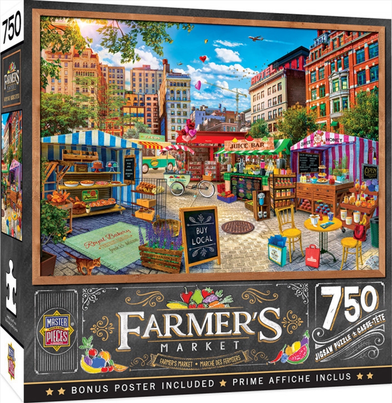 Masterpieces Puzzle Farmers Market Buy Local Honey Puzzle 750 pieces | Merchandise