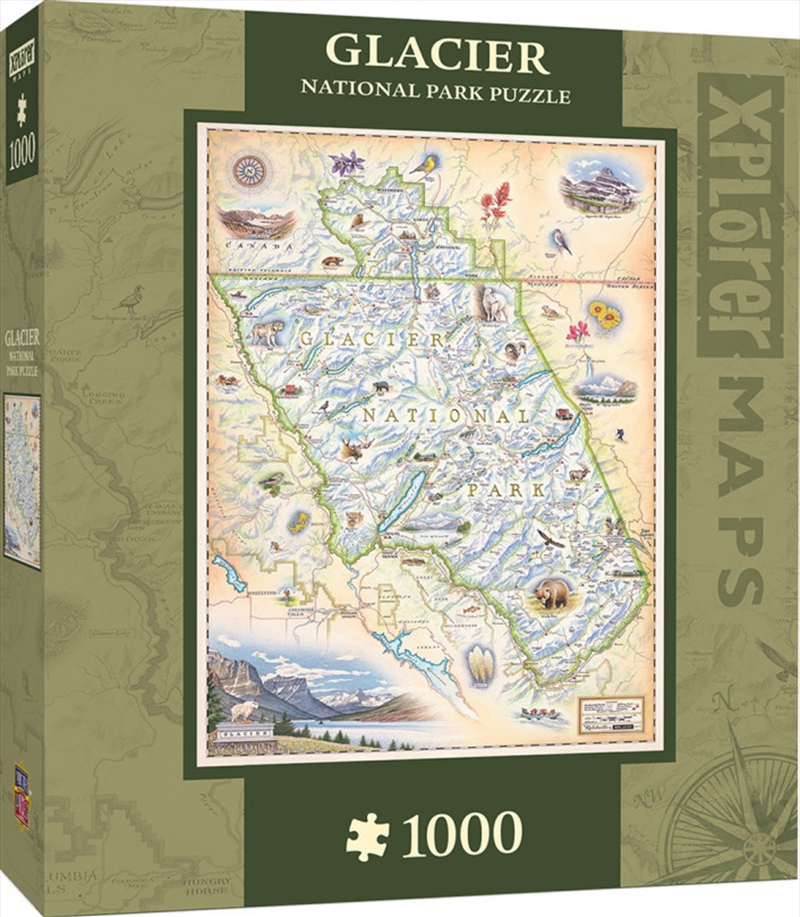 Masterpieces Puzzle Xplorer Maps Glacier National Park Map Puzzle 1,000 pieces/Product Detail/Destination