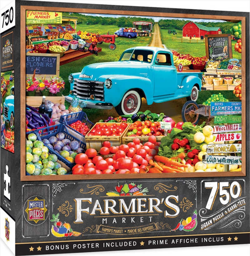 Masterpieces Puzzle Farmers Market Locally Grown Puzzle 750 pieces | Merchandise