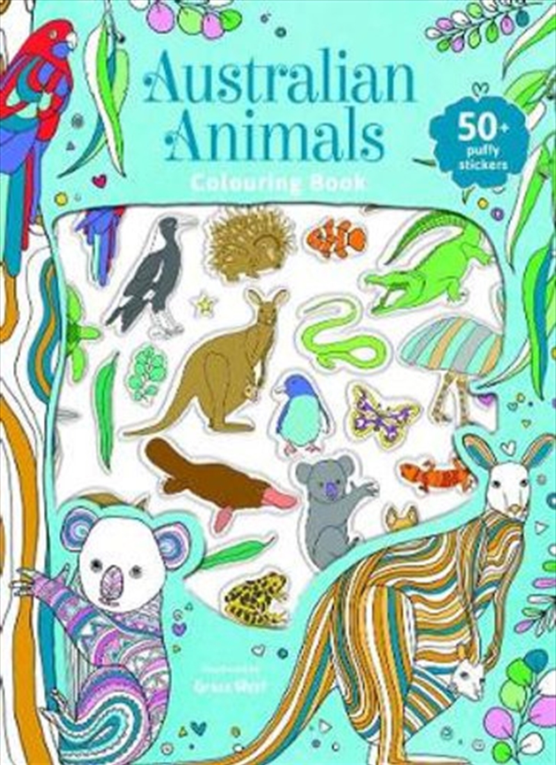 Australian Animals - Puffy Sticker Colouring & Activity Book | Paperback Book