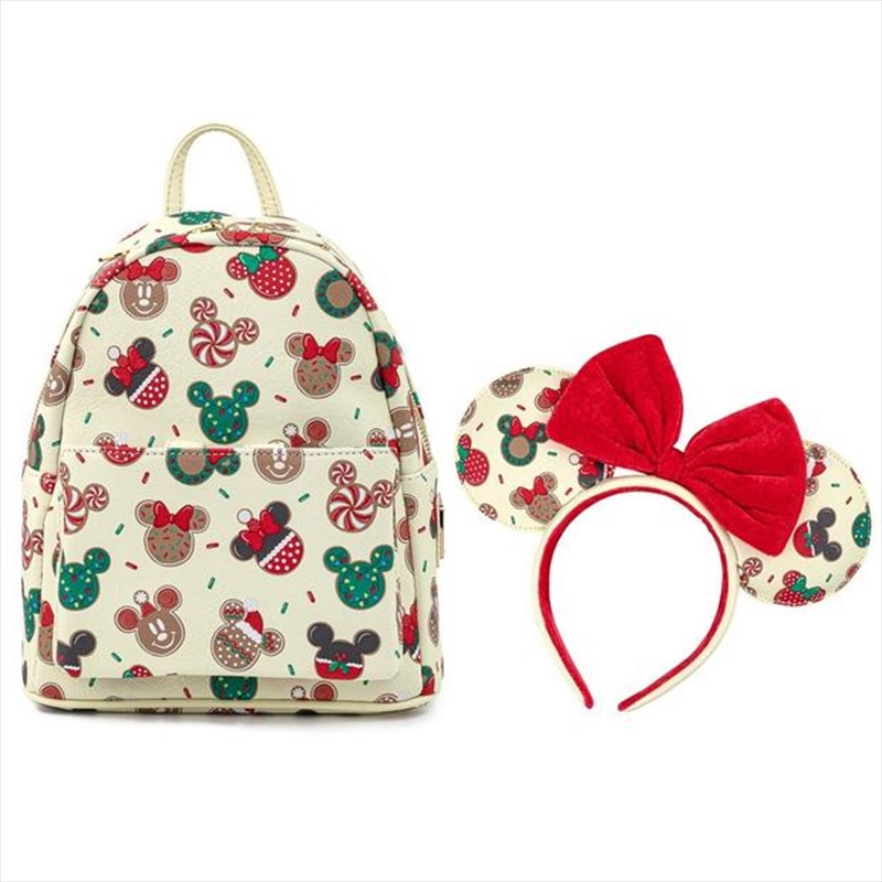Loungefly - Mickey Mouse Christmas Cookies Backpack With Headband | Apparel