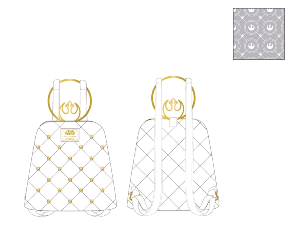 Loungefly - Star Wars - Rebel White Gold Hardware Mini Backpack/Product Detail/Bags