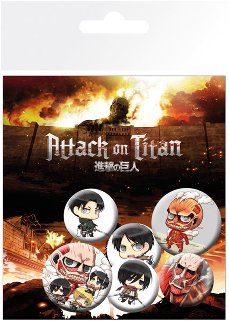Attack on Titan Chibi Mix Badge 6 Pack | Merchandise