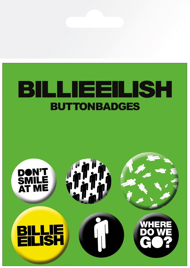 Billie Eilish Stickman Badge 6 Pack | Merchandise