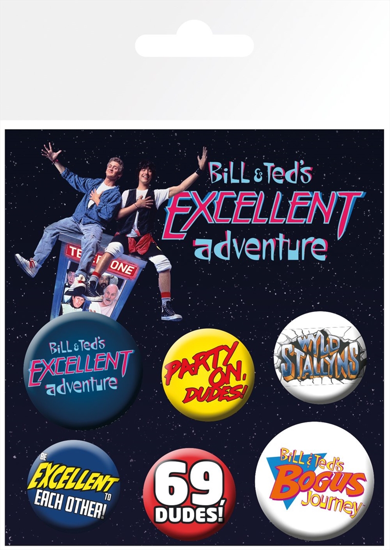 Bill and Teds Excellent Adventure Badge 6 Pack | Merchandise