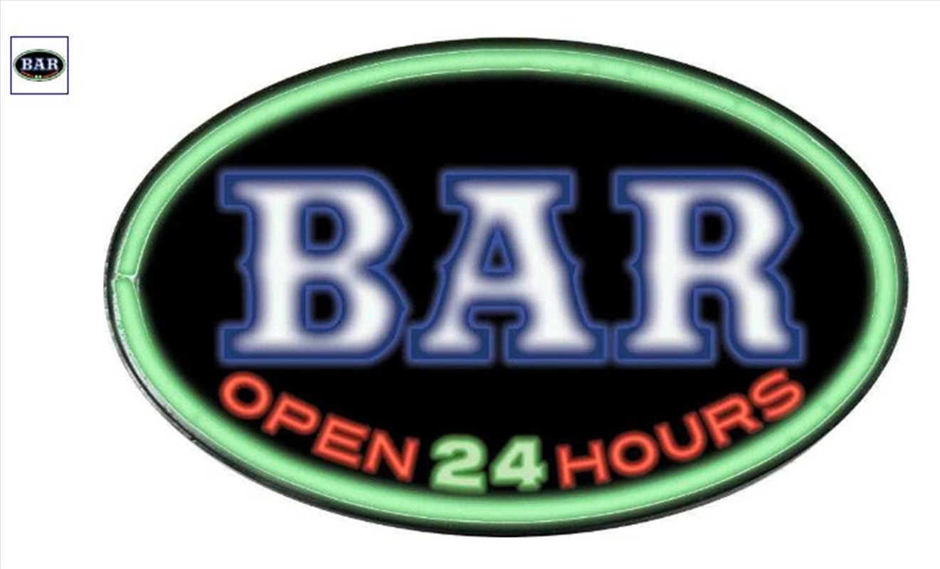 Buy BAR Open 24 Hours Rope LED Oval Wall Sign Light Sanity