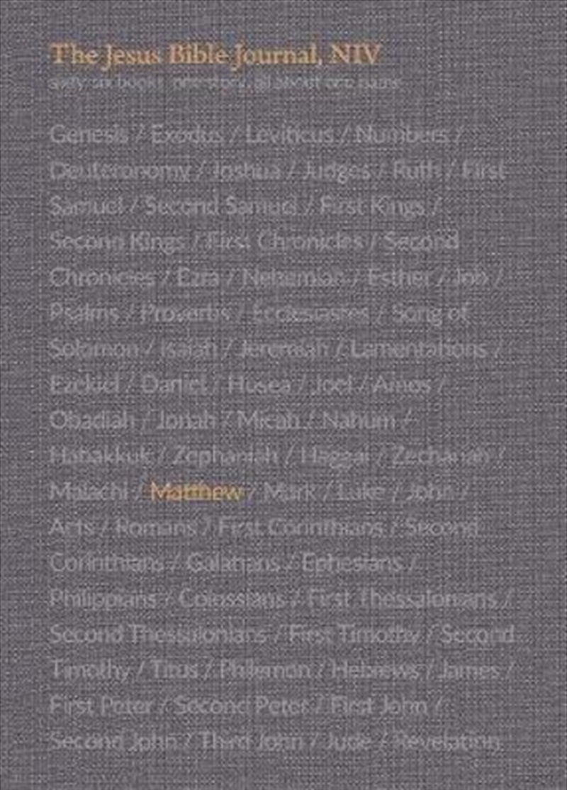 The Jesus Bible Journal, Matthew, Niv, Paperback, Comfort Print/Product Detail/Religion & Beliefs