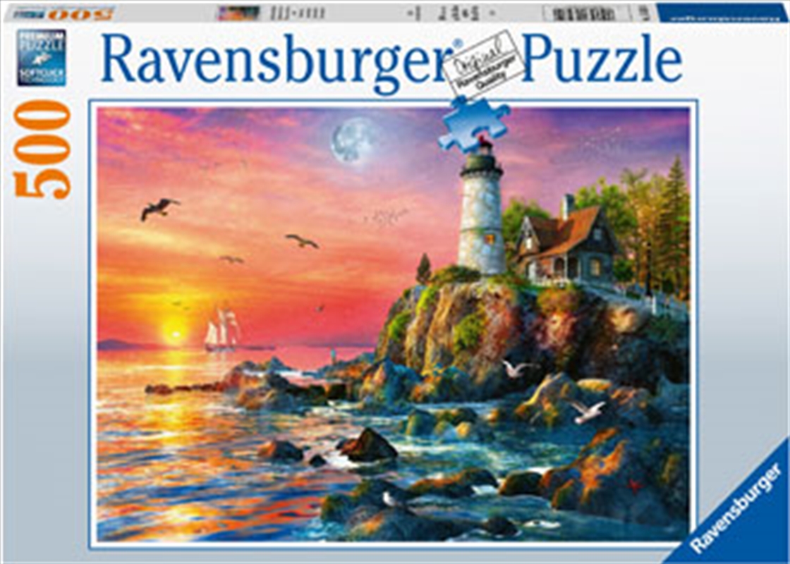 Lighthouse At Sunset 500pc Puzzle/Product Detail/Nature and Animals