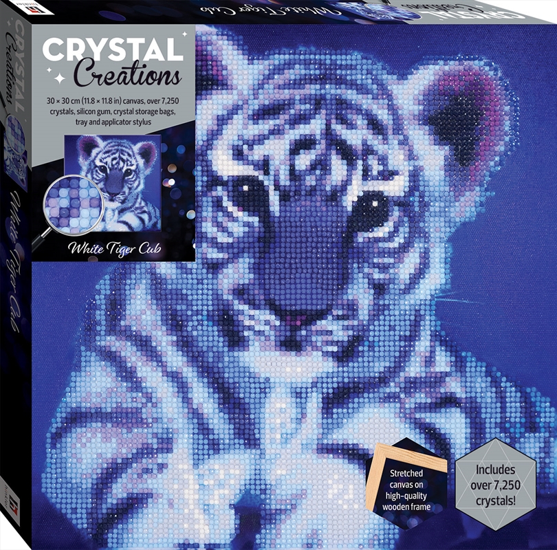 Crystal Creations Canvas: White Tiger Cub/Product Detail/Arts & Crafts Supplies