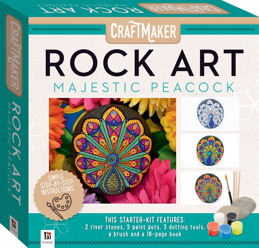 Craft Maker Rock Art Mini Kit - Majestic Peacock | Merchandise