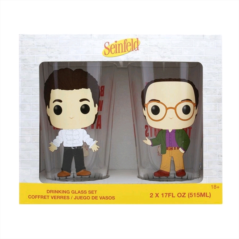 Seinfeld - Jerry & George Pop! Glass Set 2-pack/Product Detail/Glasses, Tumblers & Cups
