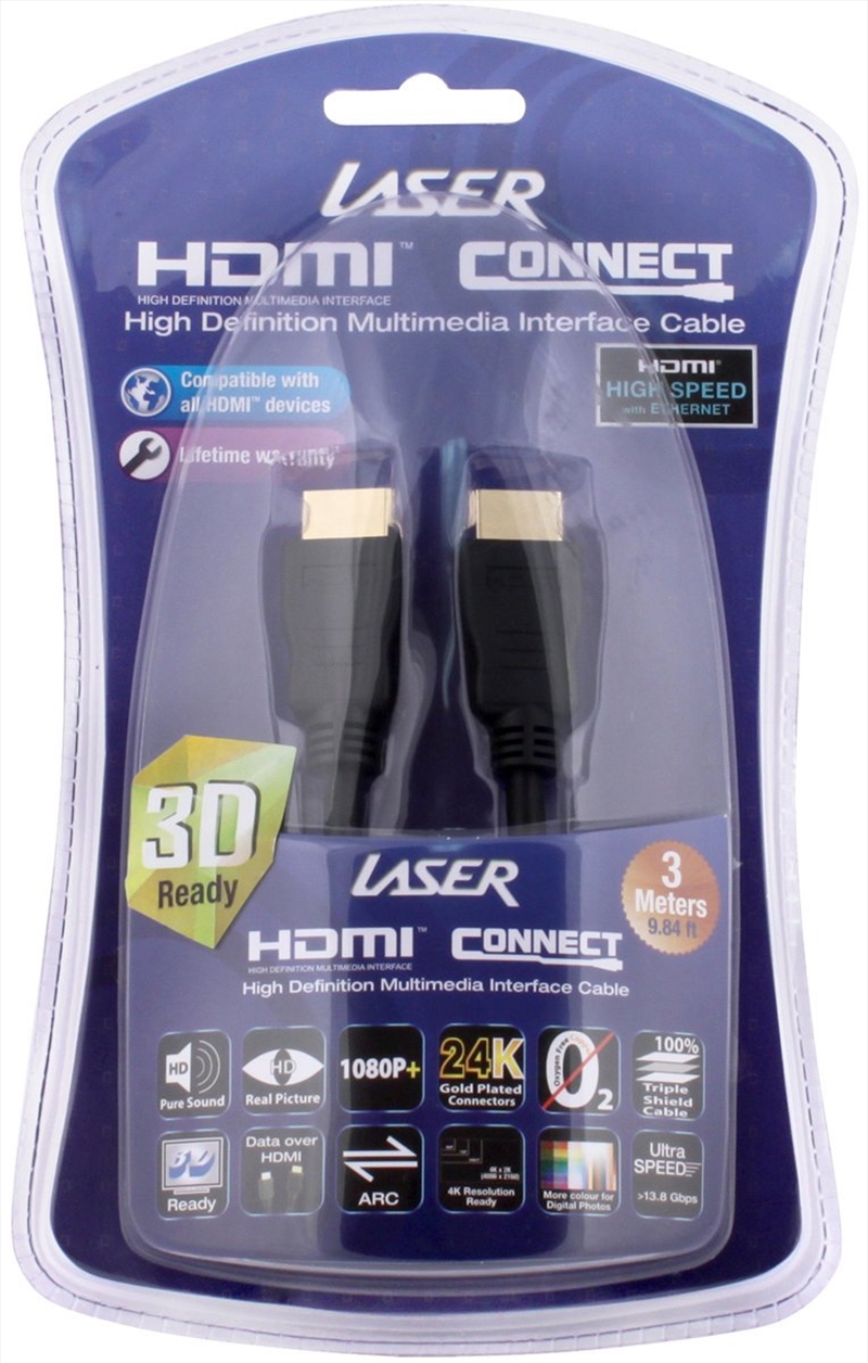 Laser - Hdmi Cable V1.4 3m Gold 1080p/Product Detail/Cables