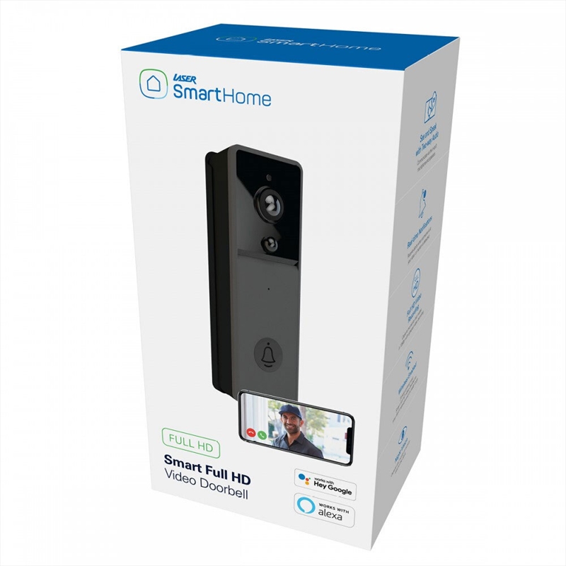 Laser Smart Home Full HD Video Doorbell - Black/Product Detail/Cameras