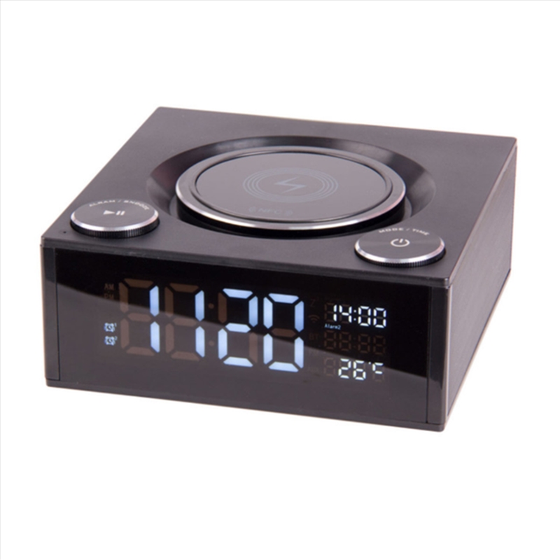 Buy Laser Qi Wireless Charging Alarm Clock with Bluetooth Speaker
