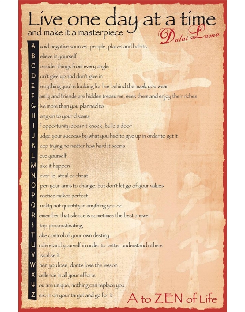 A To Zen Dalai Lama Poster/Product Detail/Posters & Prints