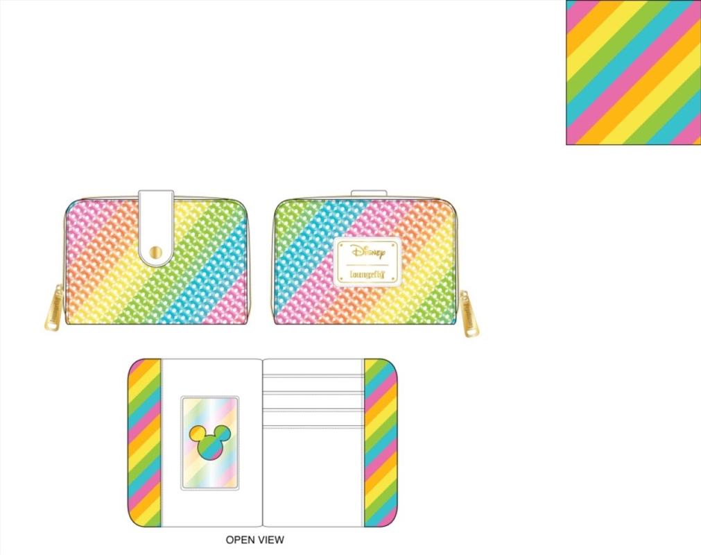 Loungefly - Mickey Mouse - Minnie Sequin Rainbow Zip Purse/Product Detail/Wallets