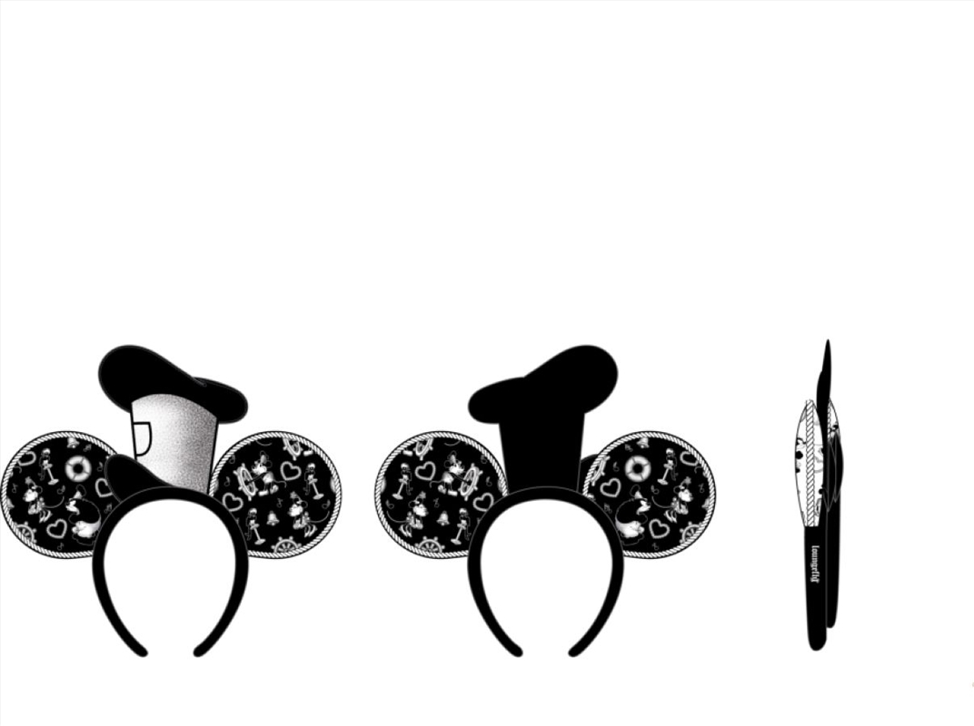 Loungefly - Mickey Mouse - Steamboat Willie Hat Rope Piping Ears Headband/Product Detail/Caps & Hats