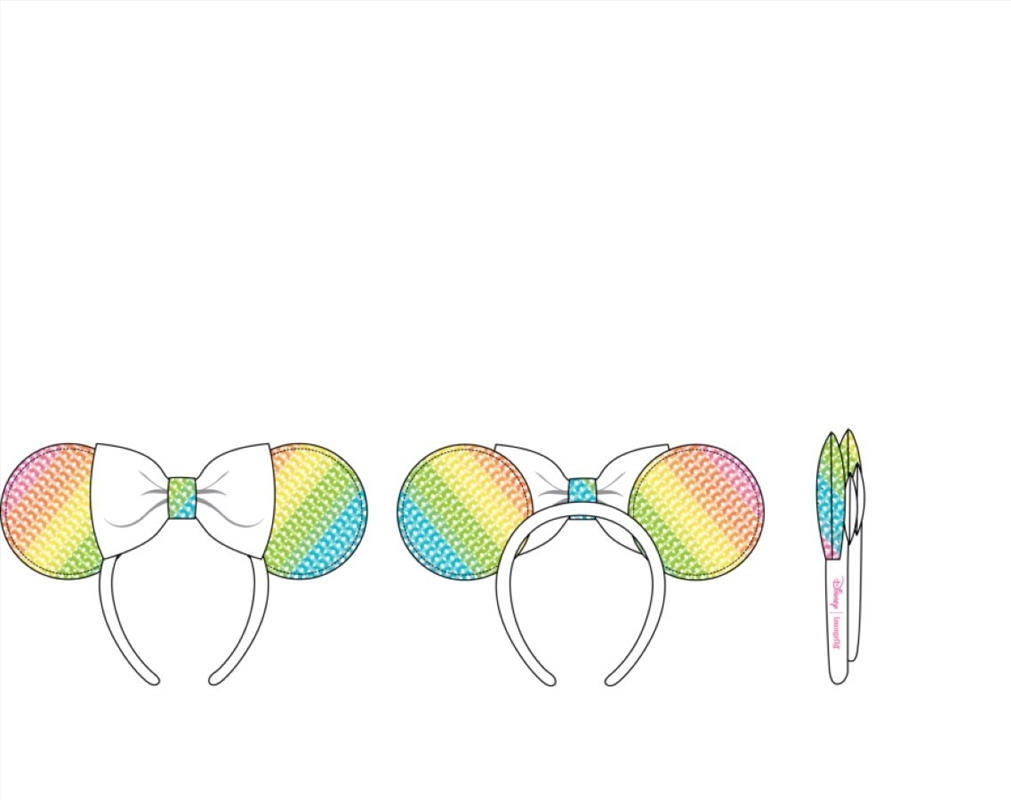 Loungefly - Mickey Mouse - Minnie Sequin Rainbow Ears Headband/Product Detail/Beanies & Headwear