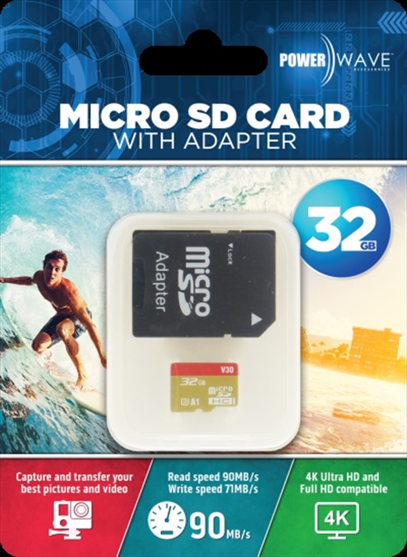 Powerwave 32GB Micro SD Card with SD Adapter | Accessories