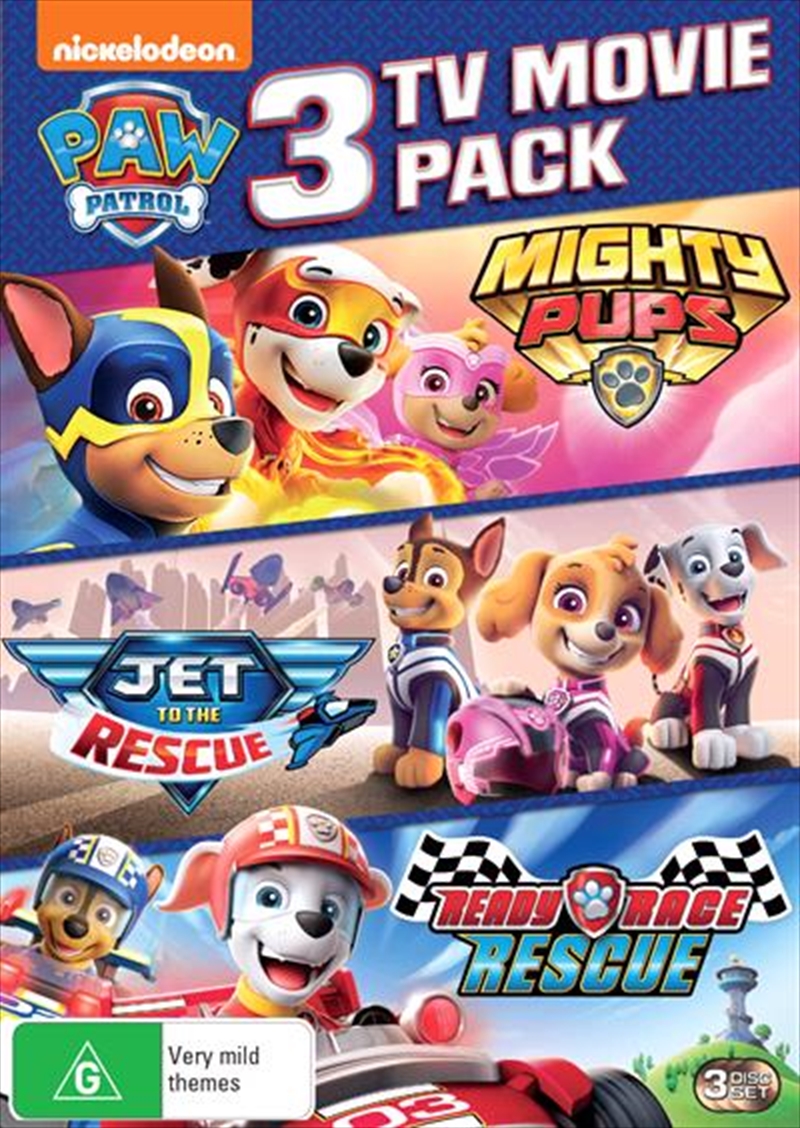 Paw Patrol - Mighty Pups / Ready Race Rescue / Jet To The Rescue - Limited Edition | TV Movie Triple | DVD