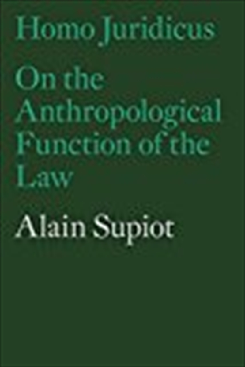 Homo Juridicus: On the Anthropological Function of the Law/Product Detail/Society & Culture
