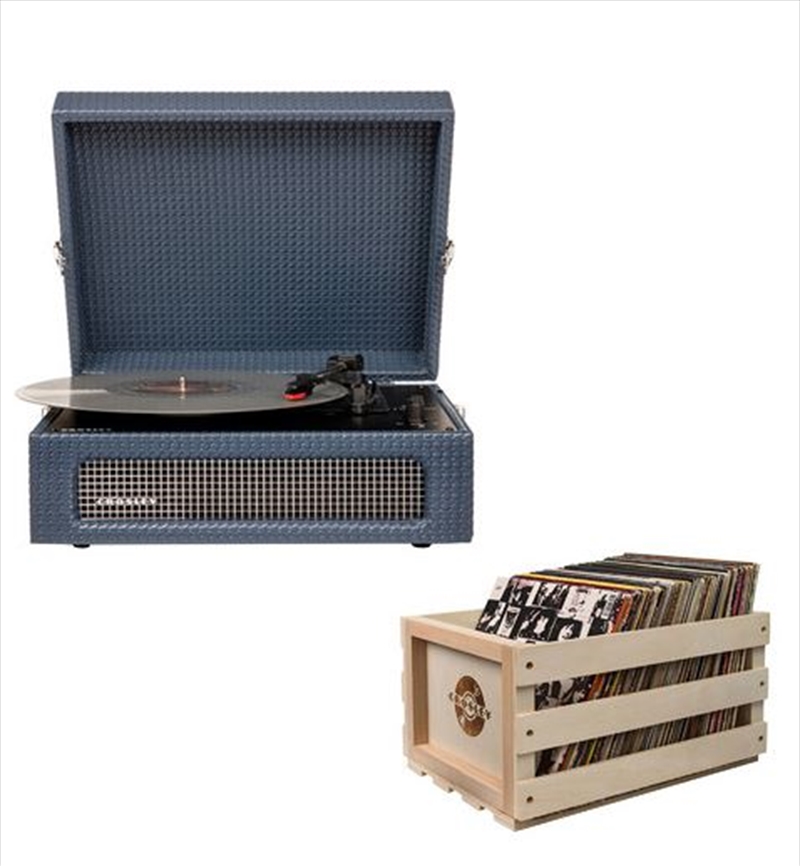 Navy Crosley Voyager Bluetooth Portable Turntable with Storage Crate/Product Detail/Turntables
