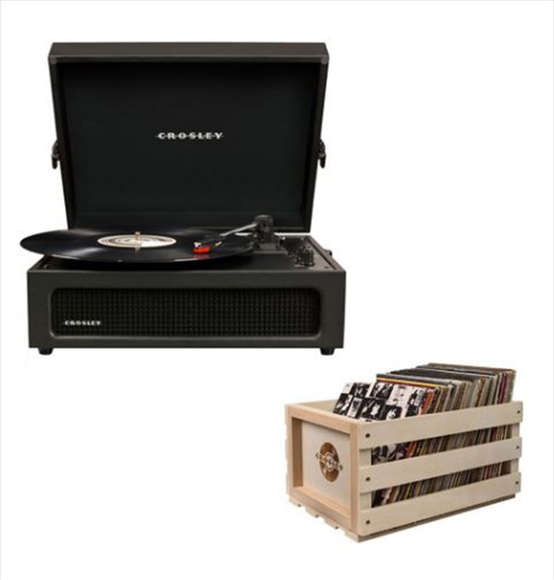 Crosley Voyager Bluetooth Portable Turntable with Storage Crate - Black | Hardware Electrical