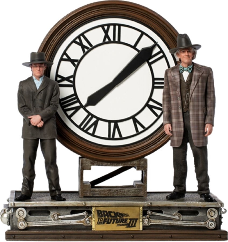 Back to the Future 3 - Marty & Doc Clock Tower Deluse 1:10 Scale Statue | Merchandise