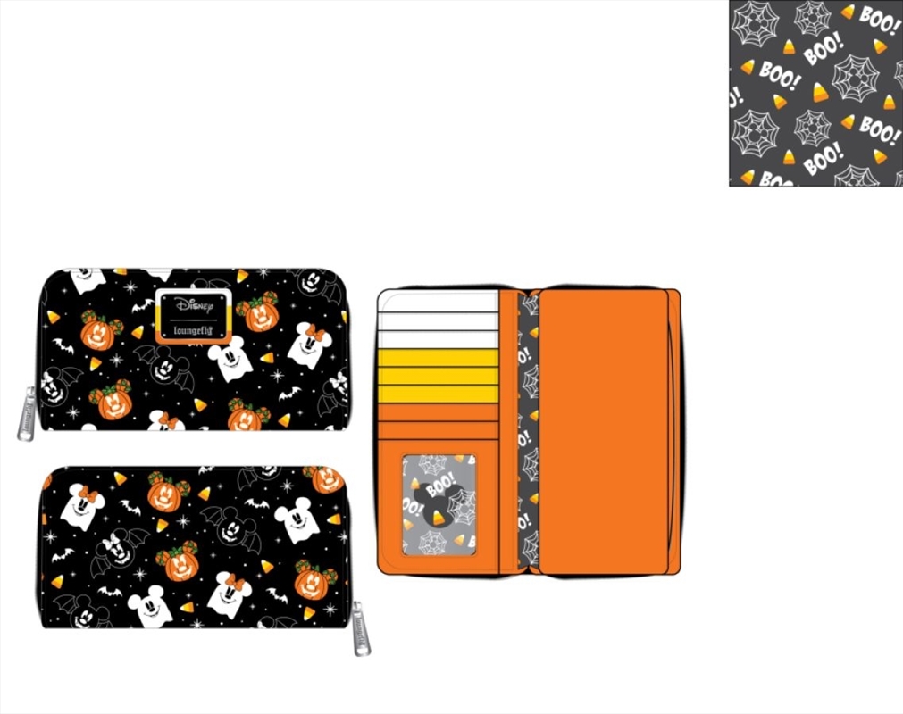 Loungefly - Mickey Mouse - Spooky Mice Candy Corn Zip Purse | Apparel