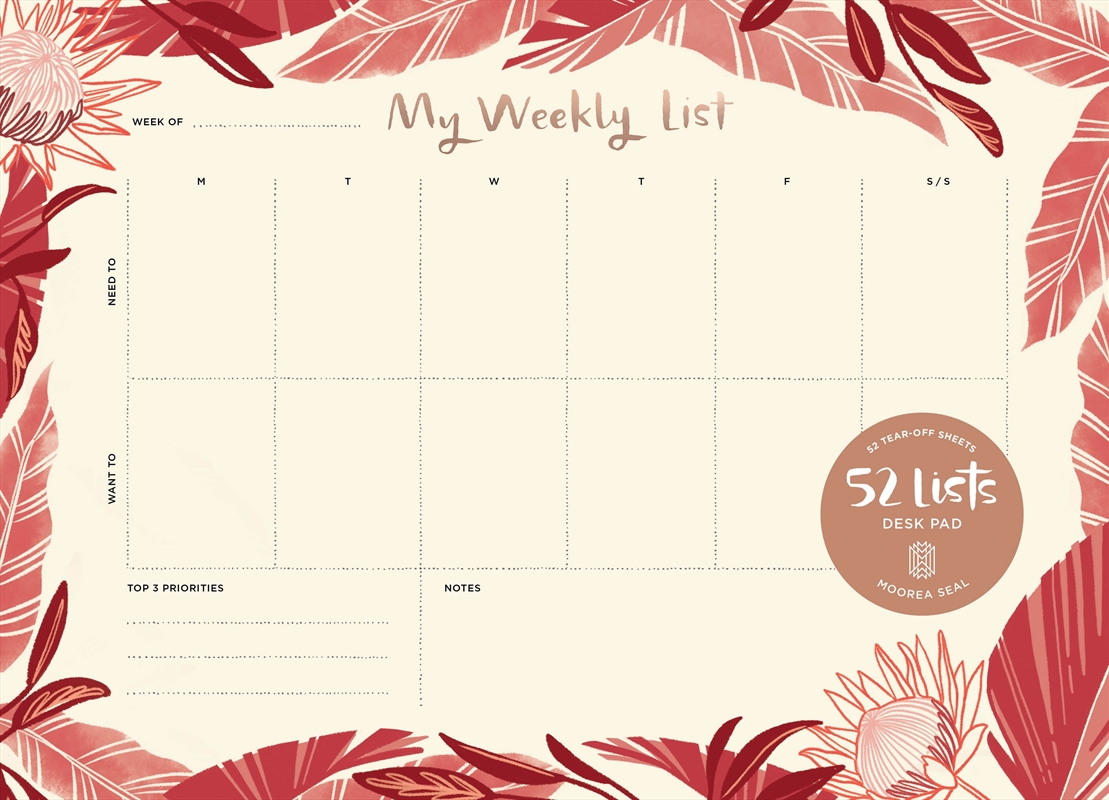 52 Lists Weekly Desk Pad/Product Detail/Notebooks & Journals