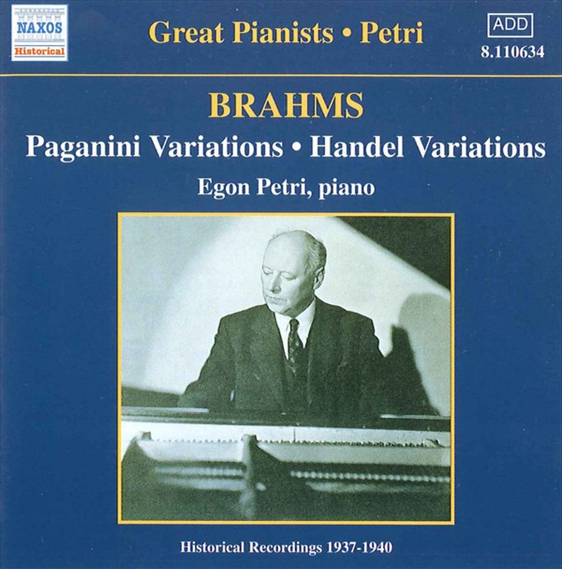 Brahms: Paganini / Handel Variations/Product Detail/Classical