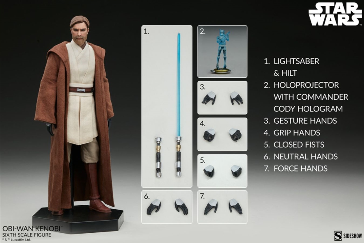 Star Wars: Clone Wars - Obi-Wan Kenobi 1:6 Scale 12" Action Figure/Product Detail/Figurines