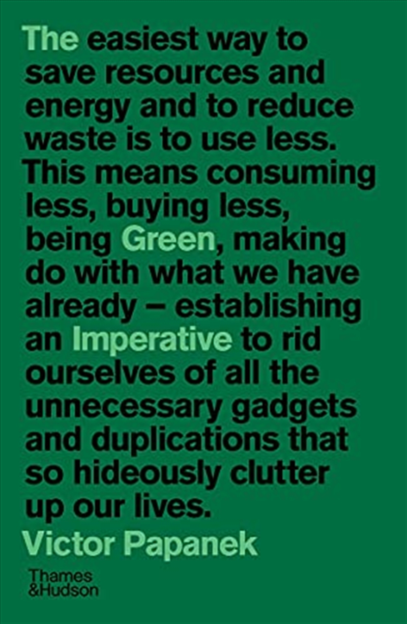 The Green Imperative: Ecology and Ethics in Design and Architecture/Product Detail/Reading