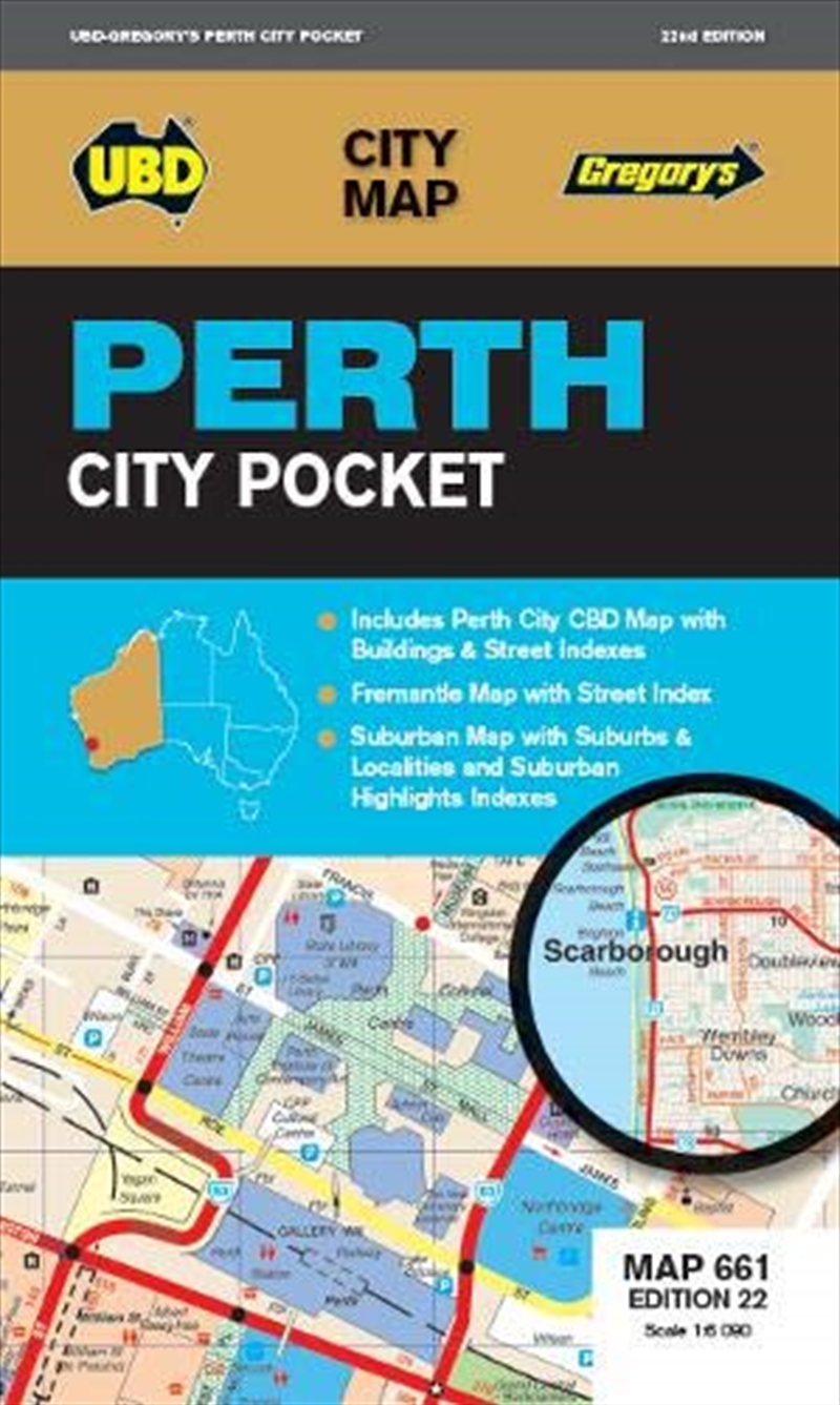 Perth City Pocket Map 661 22nd ed (City Map) | Sheet Map
