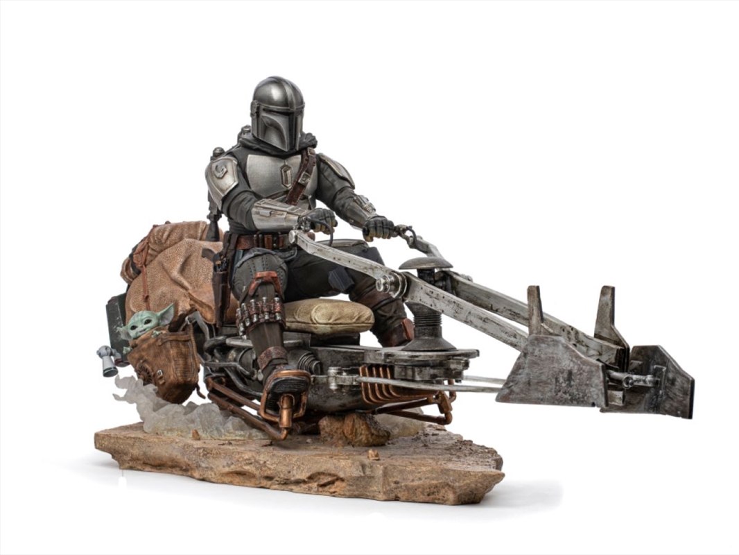Star Wars: The Mandalorian - Mandalorian on Speederbike Deluxe 1:10 Scale Statue/Product Detail/Statues