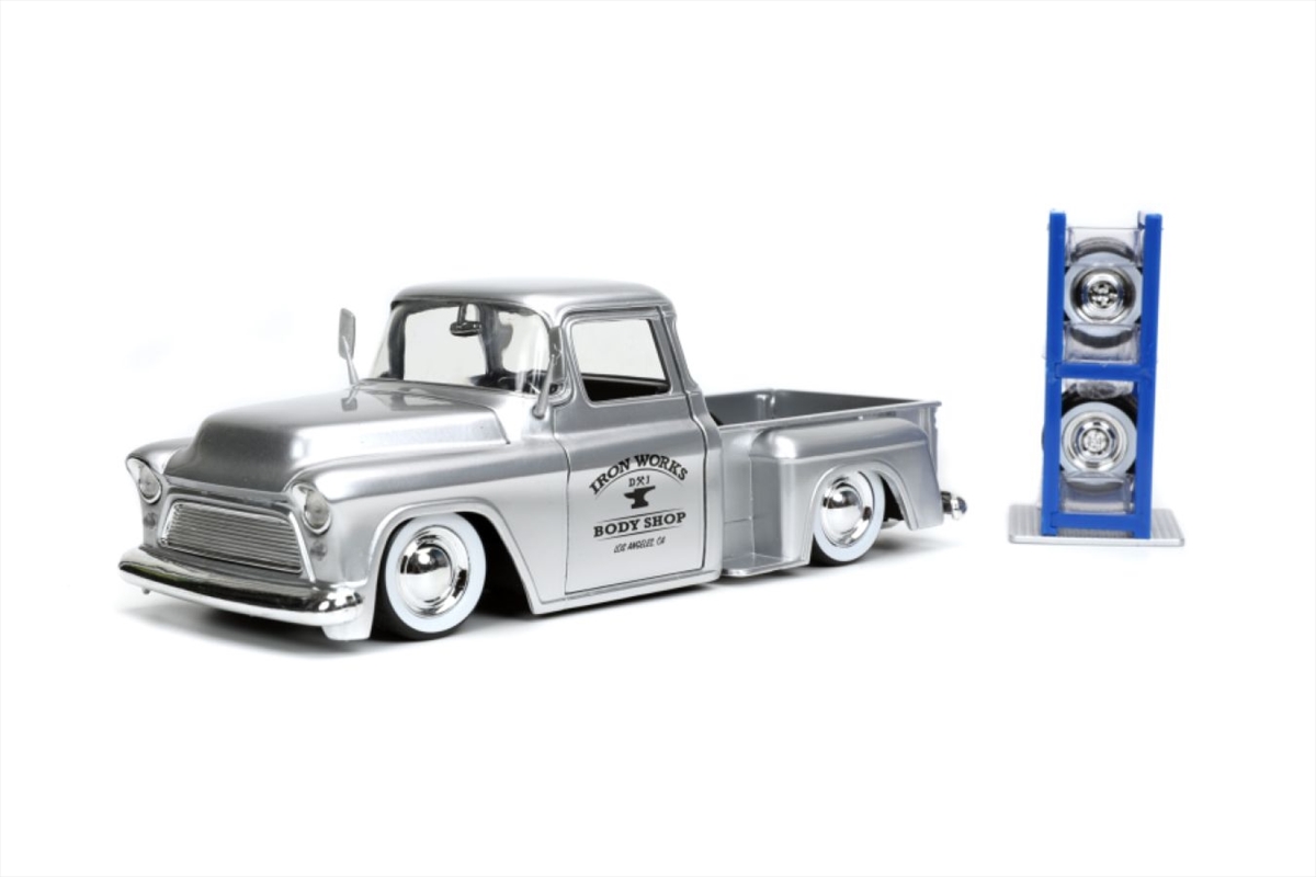 Just Trucks - Chevy Stepside Pick Up 1955 Silver 1:24 Scale Diecast Vehicle/Product Detail/Figurines