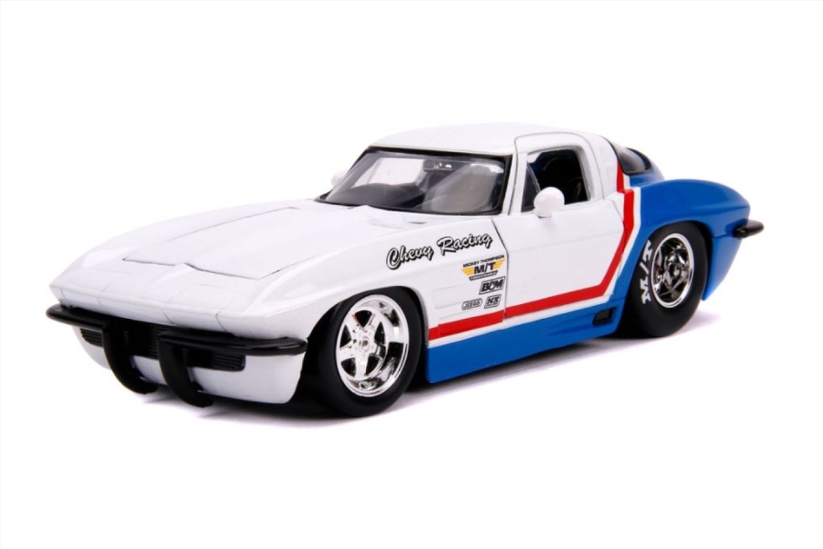 Big Time Muscle - Chevy Corvette Stingray 1963 White 1:24 Scale Diecast Vehicle/Product Detail/Figurines