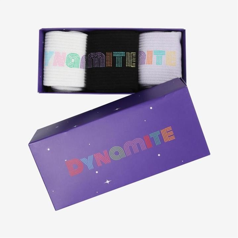 BTS - DYNAMITE JACQUARD LOGO SOCKS (3 PAIRS SET)(M/L)/Product Detail/KPOP Merch