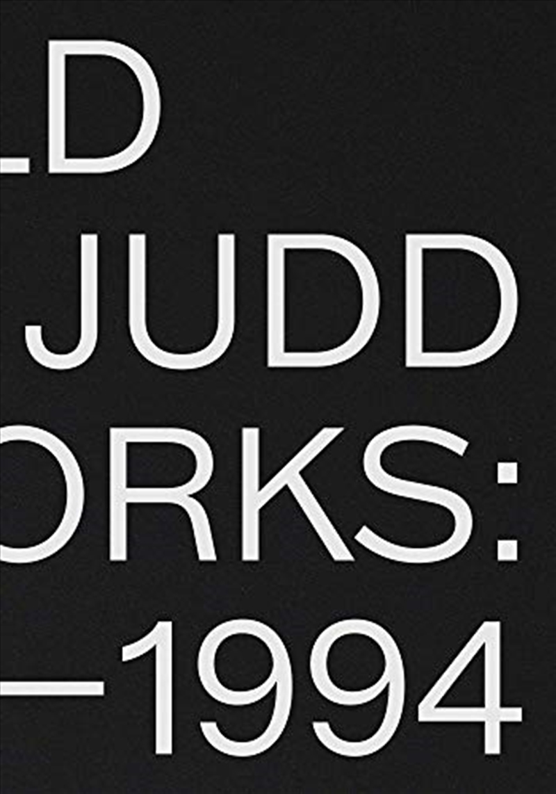 Donald Judd/Product Detail/Arts & Entertainment
