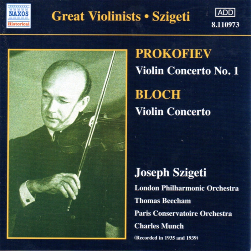 Prokofiec: Violin Concerto/Bloch: Violin Concerto/Product Detail/Classical