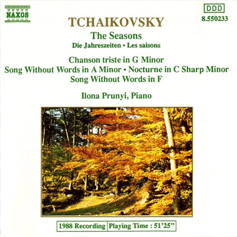 Tchaikovsky: Seasons: Chansont/Product Detail/Classical