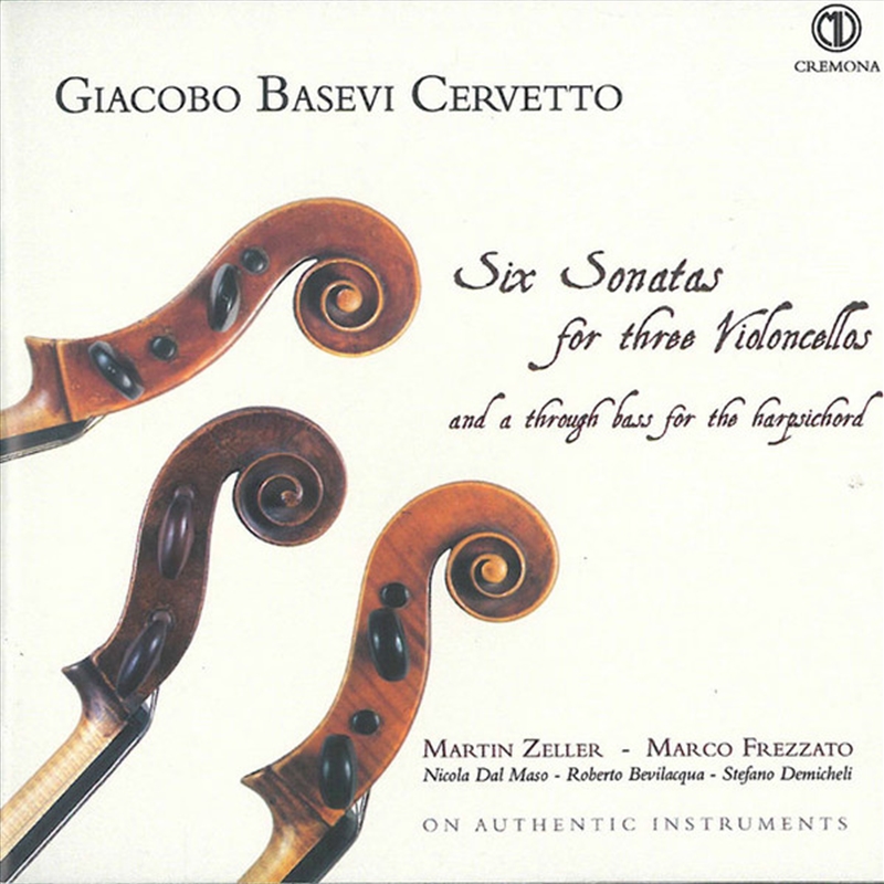 Cervetto: Six Sonatas For Three Violoncellos/Product Detail/Classical
