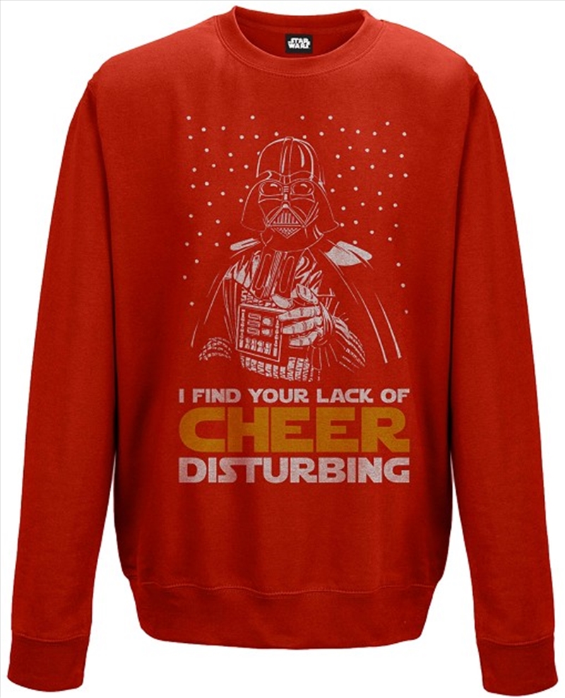 Star Wars Lack Of Cheer Red Crew Neck Sweater Unisex Size Large Jumper/Product Detail/Outerwear