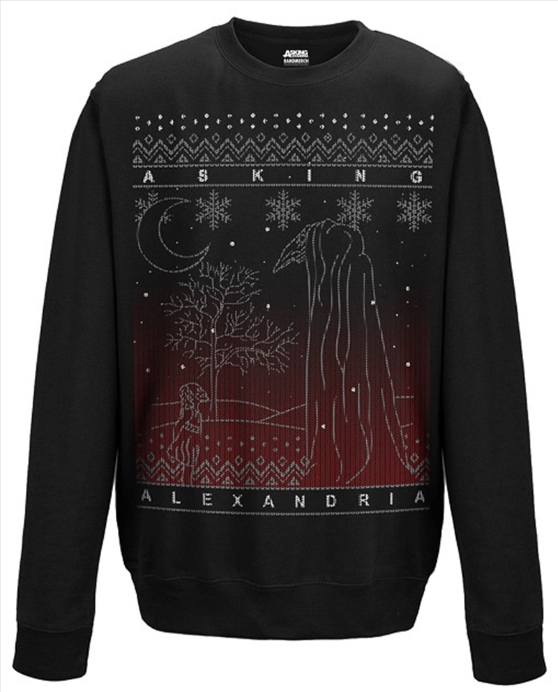 Asking Alexandria Black Christmas Crew Neck Sweater Unisex Size Large Jumper/Product Detail/Outerwear